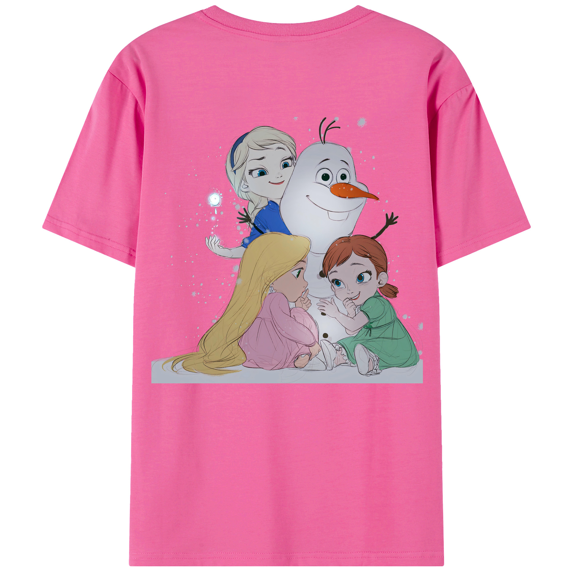（画像用） アナと雪の女王 アンナ エルサ Frozen Anna Elsa レディース半袖Tシャツ(バックプリント)